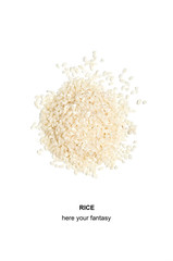 Rice on white background.Grain crop.