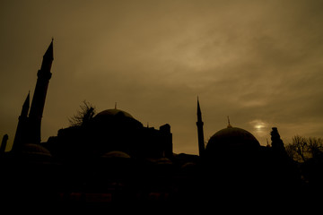 sunrise in sultanahmet mosque