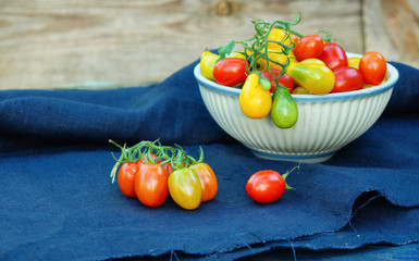 colorful cherry tomatoes in the bowl