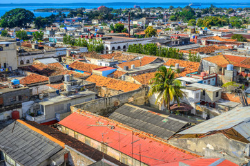 aerial view of the port city, Cuba