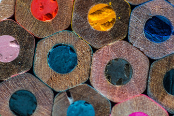 close up  of colored pencils