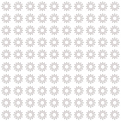 vector background of gray metallic small repeating gears isolated on white background