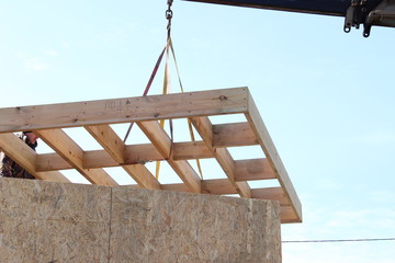 Fototapeta premium Construction of a Frame building or a house