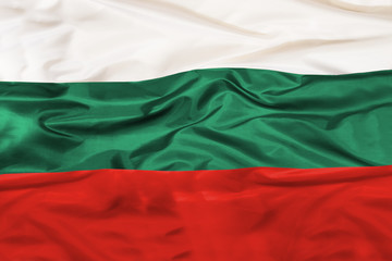 Bulgaria national flag with waving fabric 