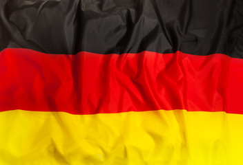 Germany national flag with waving fabric 