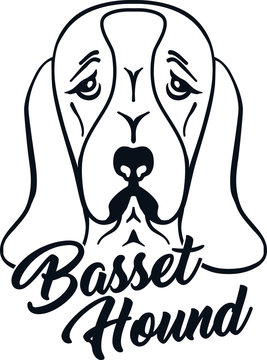 Basset hound head silhouette