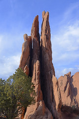 Garden of the Gods Three Graces Red Rock Formation in Colorado Springs, Colorado, USA