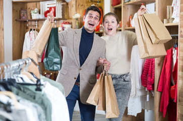 Couple is satisfied shopping