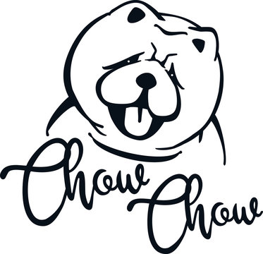 Chow-chow head silhouette