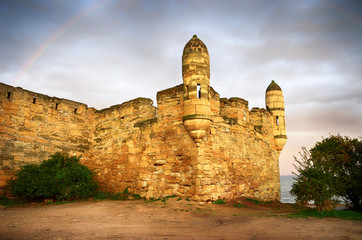 The Enikale fortress on the Black Sea coast. The city of Kerch, Crimea. Built by the Ottomans in...