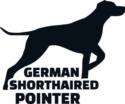 German shorthaired pointer silhouette word