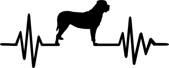 Mastiff heartbeat silhouette