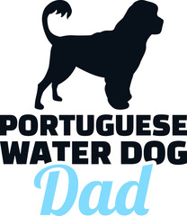 Portuguese water dog dad silhouette