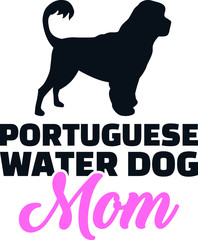 Portuguese water dog mom silhouette