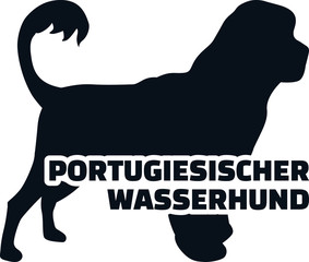 Portuguese water dog silhouette real word