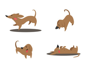 Dachshund cute dog vector illustration - 200148415