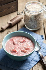 Strawberry oatmeal bowl