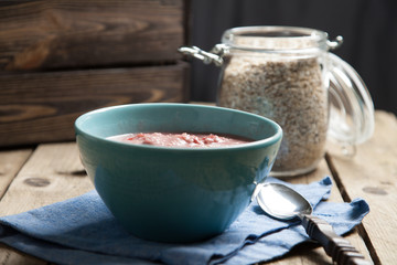 Strawberry oatmeal bowl