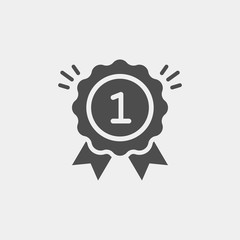 Obraz premium Award, medal, winner, victory flat vector icon 