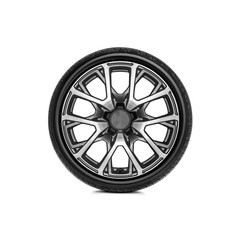 Obraz premium Car wheels on white background.