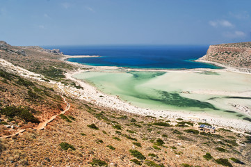 Fototapeta na wymiar Balos Lagoon on the Greek island of Crete.