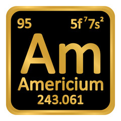 Naklejka premium Periodic table element americium icon.