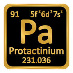 Periodic table element protactinium icon.