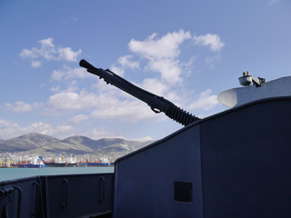 Weapon of the Soviet light cruiser Mikhail Kutuzov. Novorossiysk, Russia