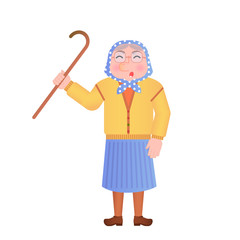 vector illustration: old woman saying something