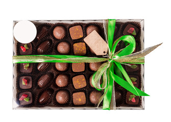 Box of chocolates with ribbon