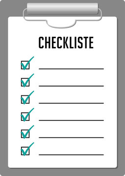 Checkliste leer zum Eintragen