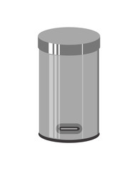 Trash can isolated on white background. Vector illustration.