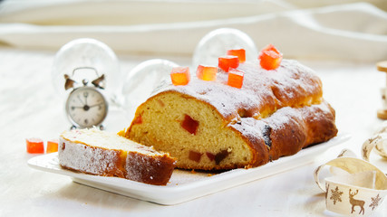 stollen. on the white background