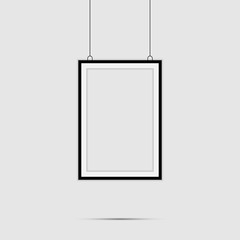Realistic black picture frame.vector illustrator