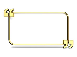 Obraz premium Copy space in golden quotes 3D