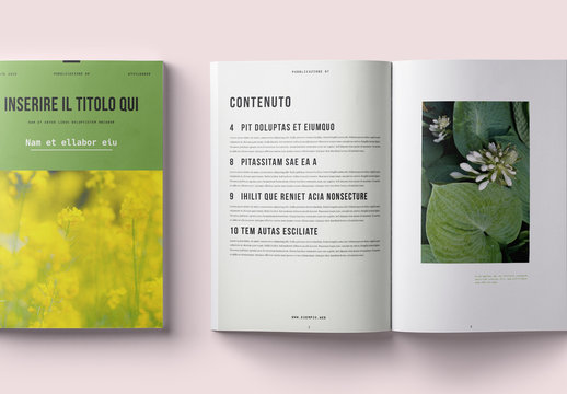 Layout rivista chiara e moderna