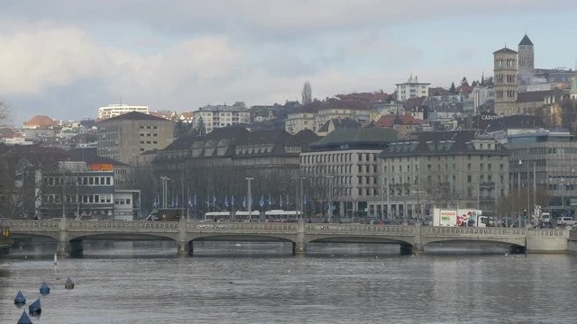 Rudolf Brun Bridge in Zurich, Switzerland 