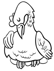 hen on eggs character cartoon coloring book