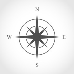 Gray compass icon. Vector illustration. © chekman