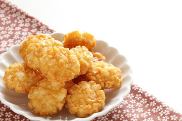 Japanese food, deep fried rice crackers
