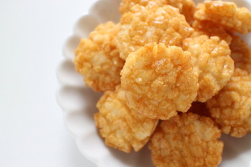 Japanese food, deep fried rice crackers