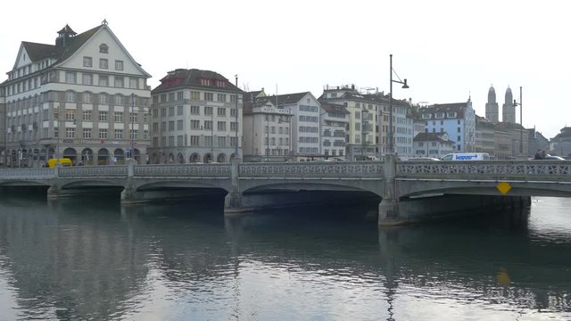 Rudolf Brun Bridge in Zurich, Switzerland 
