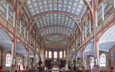 The interior of St. Louis Cathedral, Fort de France, in the French Caribbean island of Martinique