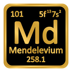 Periodic table element mendelevium icon.