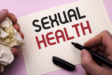 Word writing text Sexual Health. Business concept for STD prevention Use Protection Healthy Habits...