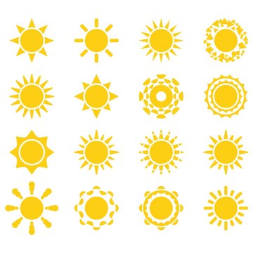 Sun. Icon set. Vector illustration. Isolated vector illustration.
