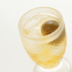 Japanese plum wine and ice cube