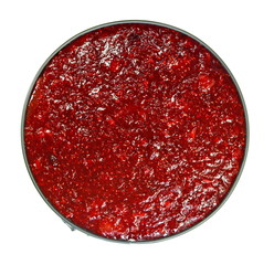 round cheesecake with  on a white background