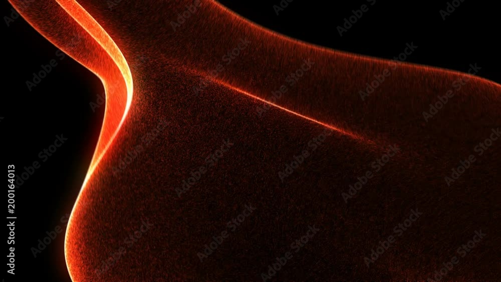 Poster abstract background 3d digital wave of glowing particles and wireframe. explosion of glowing particl