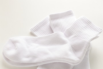 Three pair of white socks for school uniform image
